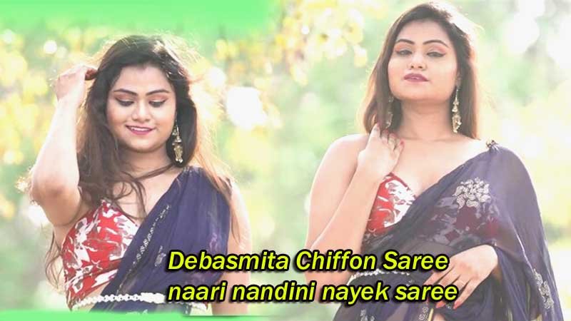 Debasmita-Chiffon-Sareenaari-nandini-nayek-saree-lover-saree-hot