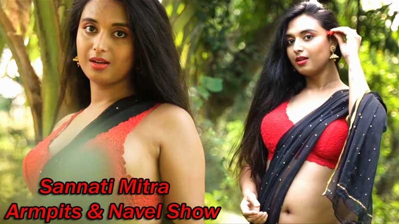 Sannati-Mitra-Armpits-Navel-Show-in-Saree-Fashion-Shoot
